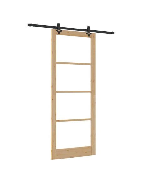 Porta scorrevole ORKDAL Naturale e Nero 93 x 232 cm