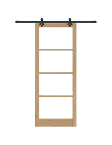 Porta scorrevole ORKDAL Naturale e Nero 93 x 232 cm