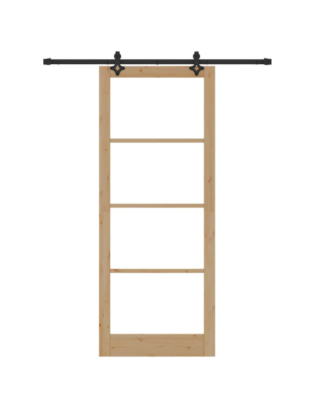 Porta scorrevole ORKDAL Naturale e Nero 93 x 232 cm