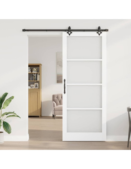 Porta scorrevole ORKDAL Bianco e Nero 93 x 232 cm