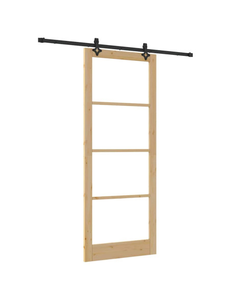 Porta scorrevole ORKDAL Naturale e Nero 93 x 232 cm