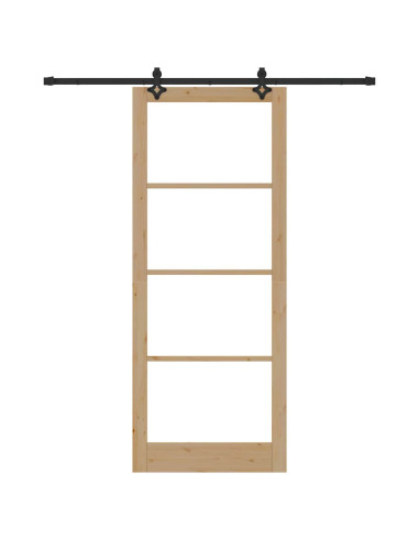 Porta scorrevole ORKDAL Naturale e Nero 93 x 232 cm