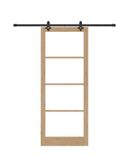 Porta scorrevole ORKDAL Naturale e Nero 93 x 232 cm