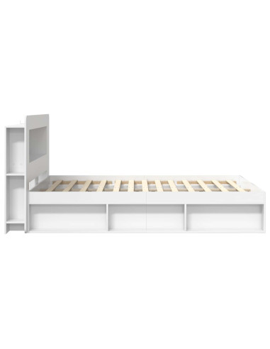 Telaio del letto con storage con testiera Bianco 160 x 200 cm