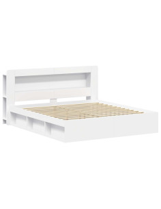 Telaio del letto con storage con testiera Bianco 180 x 200 cm 2