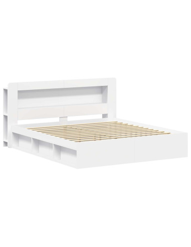 Telaio del letto con storage con testiera Bianco 180 x 200 cm