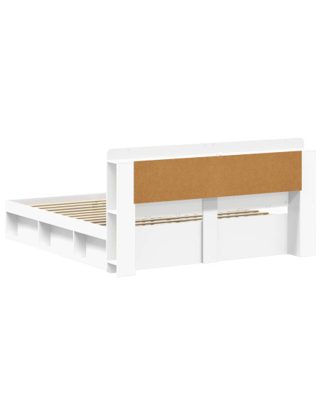 Telaio del letto con storage con testiera Bianco 180 x 200 cm