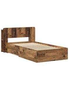 Telaio del letto con storage Legno antico 90 x 190 cm 2