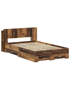 Telaio del letto con storage Legno antico 120 x 190 cm 2
