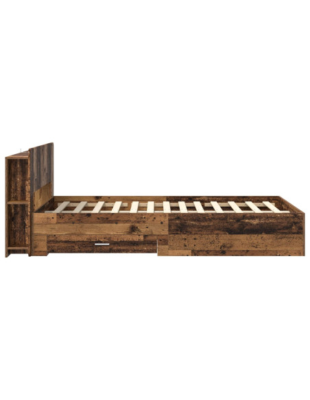 Telaio del letto con storage Legno antico 120 x 190 cm