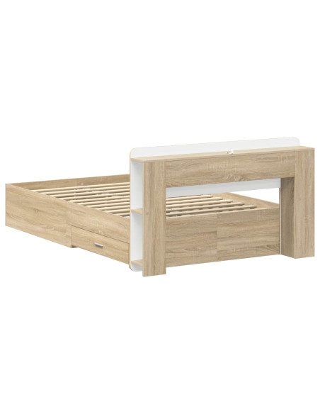 Telaio del letto con storage Rovere Sonoma 120 x 200 cm