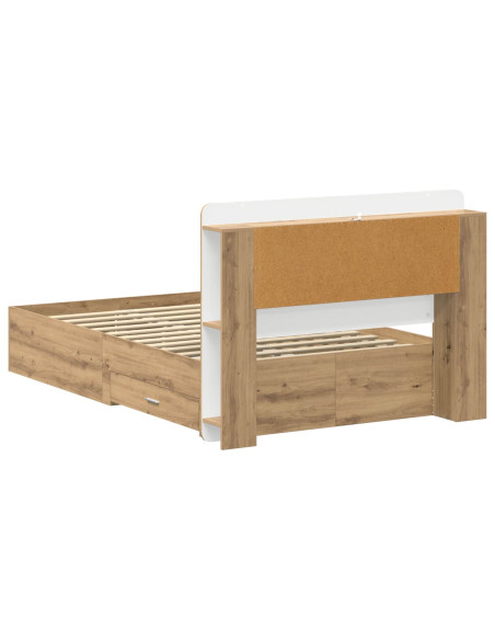 Telaio del letto con storage Rovere Artigianale 120 x 190 cm