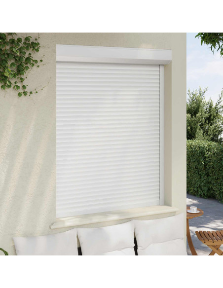 Persiana a rullo Bianco 120 x 150 cm Alluminio e poliuretano