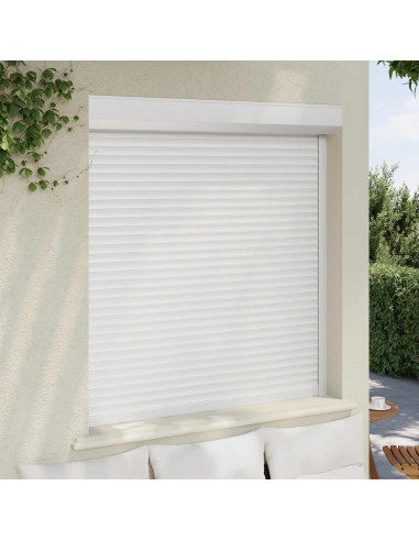 Persiana a rullo Bianco 130 x 140 cm Alluminio e poliuretano