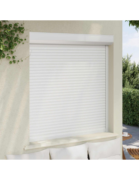 Persiana a rullo Bianco 130 x 140 cm Alluminio e poliuretano