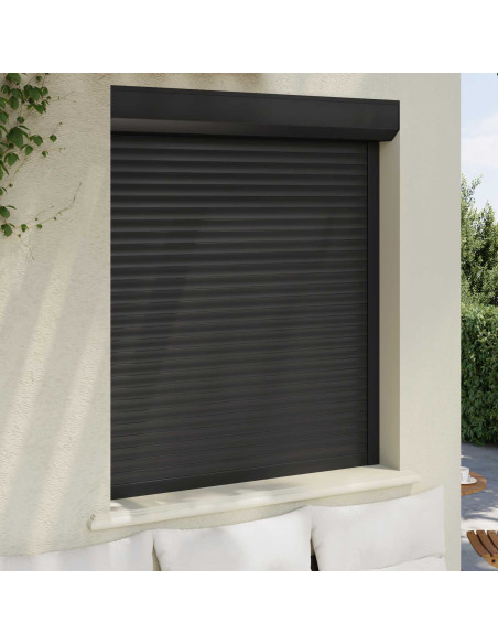 Persiana a rullo Antracite 110 x 130 cm Alluminio e poliuretano