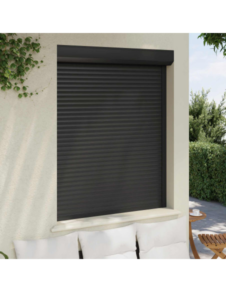 Persiana a rullo Antracite 120 x 150 cm Alluminio e poliuretano