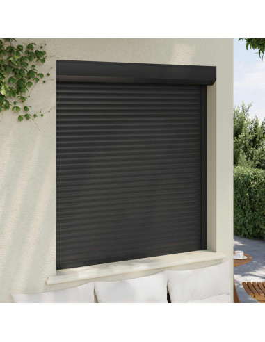 Persiana a rullo Antracite 130 x 140 cm Alluminio e poliuretano