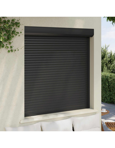 Persiana a rullo Antracite 130 x 140 cm Alluminio e poliuretano