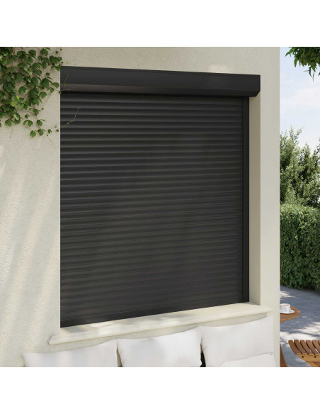Persiana a rullo Antracite 140 x 150 cm Alluminio e poliuretano