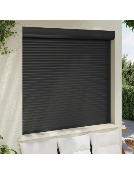 Persiana a rullo Antracite 160 x 150 cm Alluminio e poliuretano