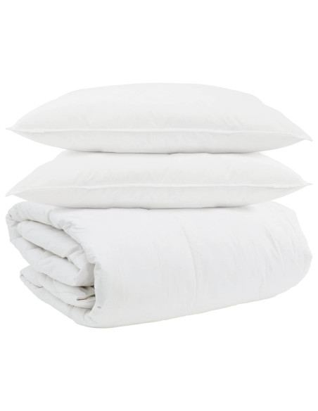 Set di Piumoni con cuscino 3 pcs Bianco Piuma d'anatra