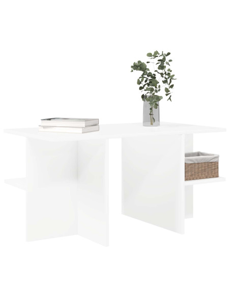 Tavolino da salotto Bianco 87 x 50 x 45 cm Legno ingegnerizzato