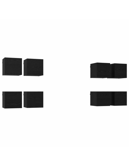 Mobile TV da parete 8 pcs Rovere Nero 30,5 x 30 x 30 cm