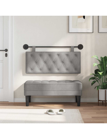 Testata appesa Grigio chiaro 110 x 55 x 7 cm Velluto