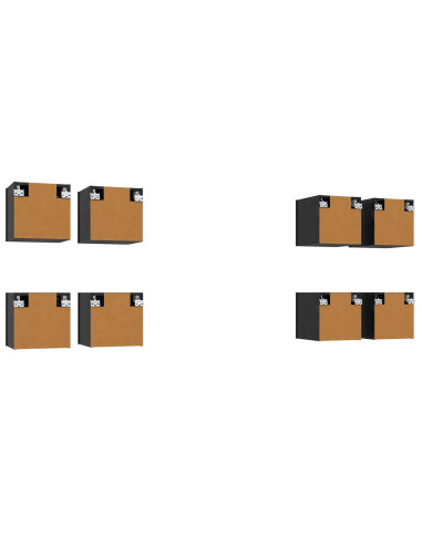 Mobile TV da parete 8 pcs Rovere Nero 30,5 x 30 x 30 cm