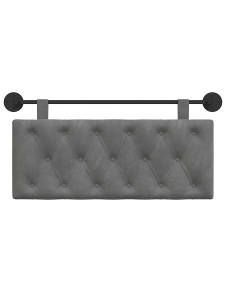 Testata appesa Grigio scuro 110 x 55 x 7 cm Velluto