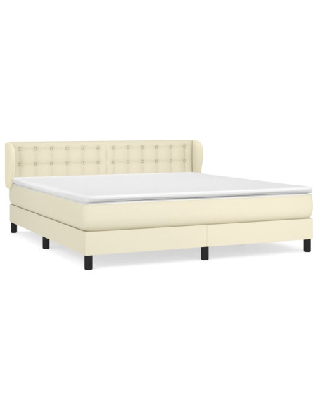 Giroletto a Molle con Materasso Crema 160x200 cm in Similpelle