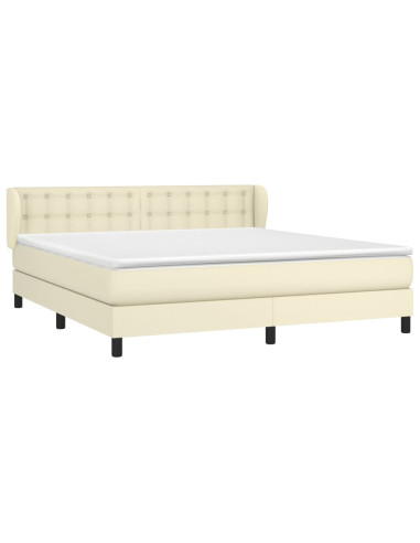 Giroletto a Molle con Materasso Crema 160x200 cm in Similpelle