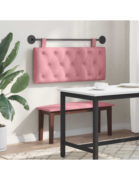 Testata appesa Montaggio a parete Rosa 110 x 55 x 7 cm Velluto
