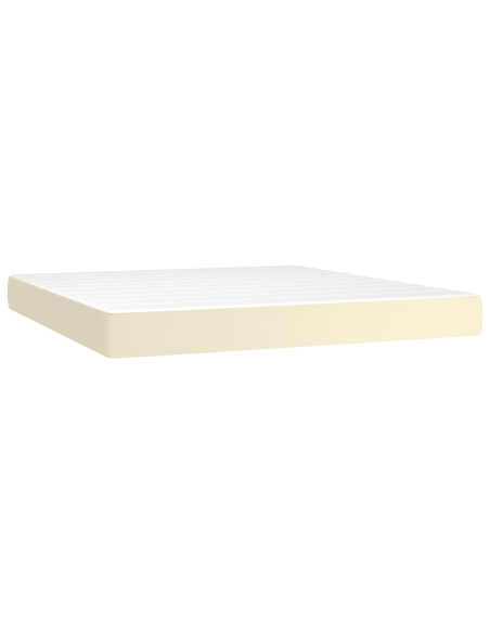 Giroletto a Molle con Materasso Crema 160x200 cm in Similpelle