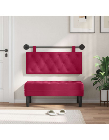 Testata appesa Rosso Vino 110 x 55 x 7 cm Velluto