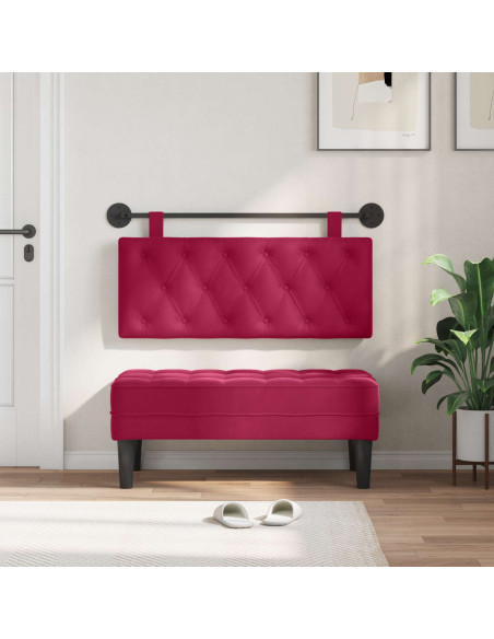 Testata appesa Rosso Vino 110 x 55 x 7 cm Velluto