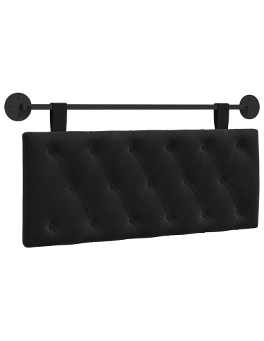 Testata appesa Montaggio a parete Nero 110 x 55 x 7 cm Velluto