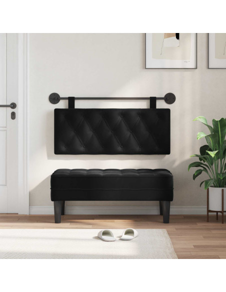 Testata appesa Montaggio a parete Nero 110 x 55 x 7 cm Velluto