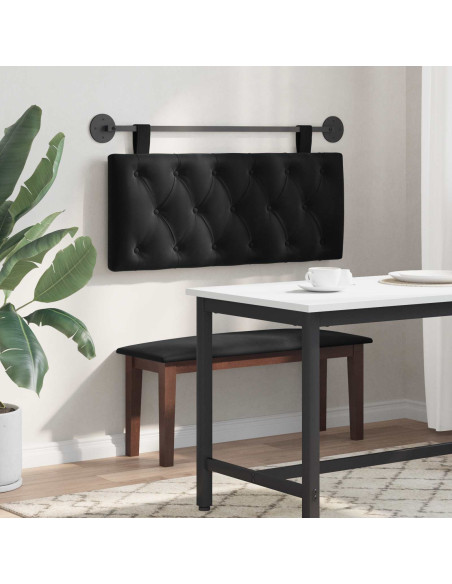 Testata appesa Montaggio a parete Nero 110 x 55 x 7 cm Velluto