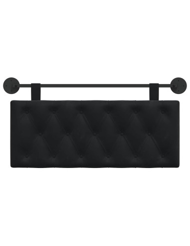 Testata appesa Montaggio a parete Nero 110 x 55 x 7 cm Velluto