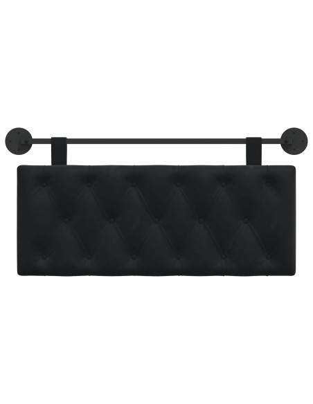 Testata appesa Montaggio a parete Nero 110 x 55 x 7 cm Velluto