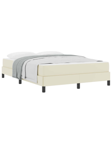 Struttura del letto con materasso Crema 160 x 200 cm Tessuto