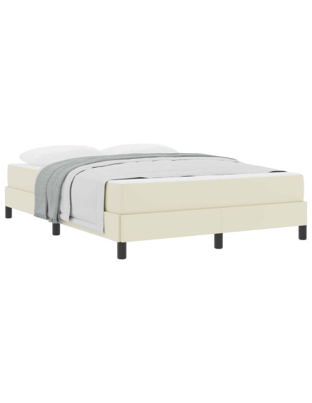 Struttura del letto con materasso Crema 160 x 200 cm Tessuto