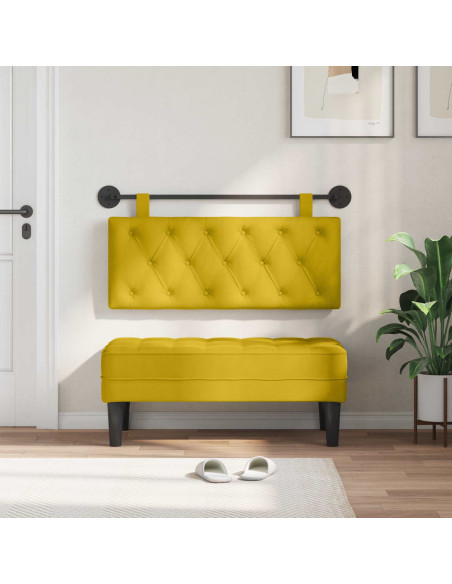 Testata appesa Giallo 110 x 55 x 7 cm Velluto