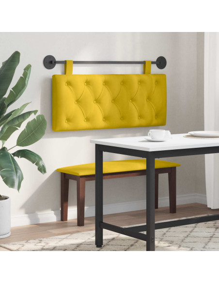 Testata appesa Giallo 110 x 55 x 7 cm Velluto