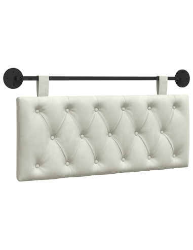 Testata appesa Montaggio a parete Crema 110 x 55 x 7 cm Velluto