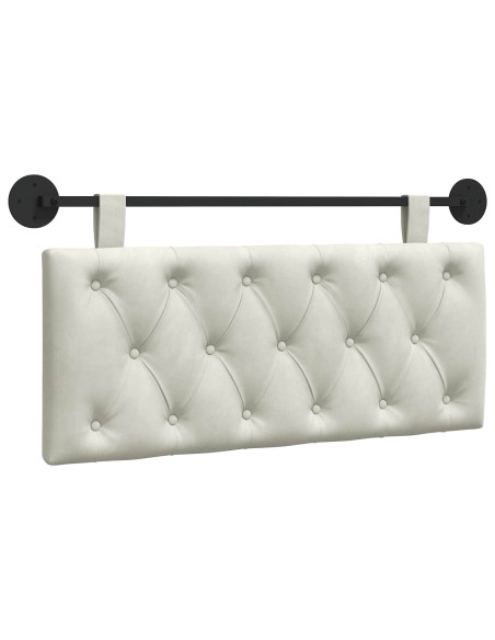 Testata appesa Montaggio a parete Crema 110 x 55 x 7 cm Velluto