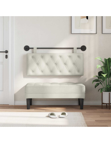 Testata appesa Montaggio a parete Crema 110 x 55 x 7 cm Velluto