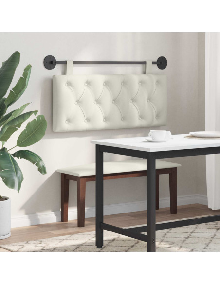 Testata appesa Montaggio a parete Crema 110 x 55 x 7 cm Velluto